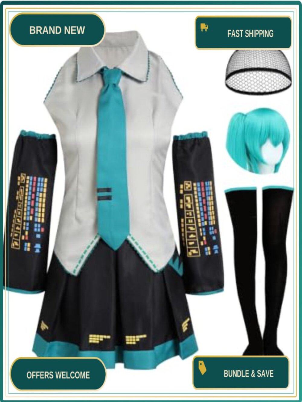 Womens Anime Cosplay Costume Full Set Top Skirt Halloween Outfit